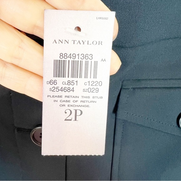 ANN TAYLOR PETITE BLACK PONTE KNIT BUTTON FRONT PENCIL SKIRT WOMENS SZ 2P - Picture 3 of 5